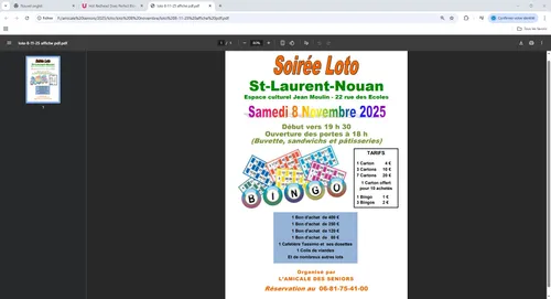 SAINT-LAURENT-NOUAN (41) - Loto de l'Amicale des seniors
