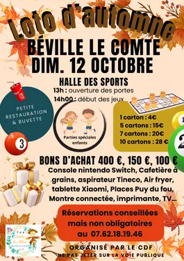 BÉVILLE-LE-COMTE - Loto d'automne du comité des fêtes