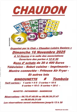 CHAUDON - Loto de Chaudon Loisirs Seniors