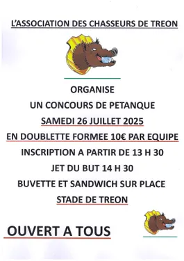 TRÉON - Concours de pétanque de l'association des chasseurs