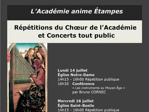 ÉTAMPES (91) - Répétition et conférence de l'académie de musique...