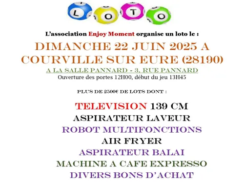 COURVILLE-SUR-EURE - Loto de l'association Enjoy Moment