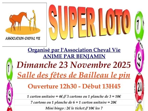 BAILLEAU-LE-PIN - Super loto de l'Association Cheval Vie