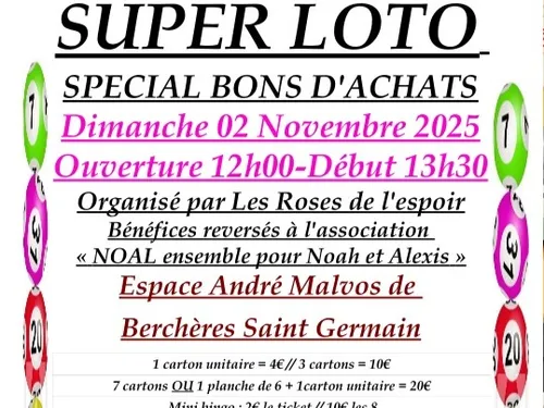 BERCHÈRES-SAINT-GERMAIN - Loto des Roses de l'Espoir