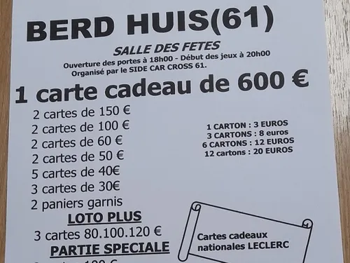 BERD'HUIS (61) - Loto du Side Car Cross 61