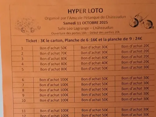 CHÂTEAUDUN - Loto de l'Amicale Pétanque