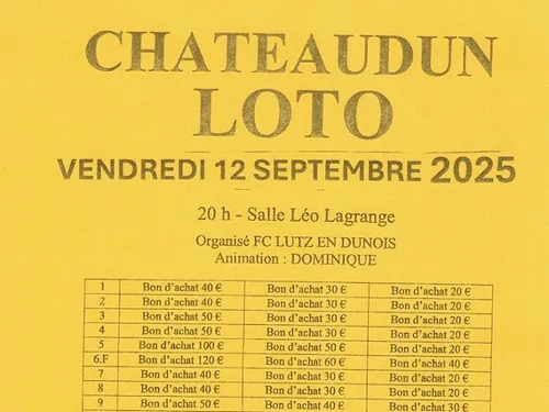CHÂTEAUDUN – Loto du FC Lutz-en-Dunois