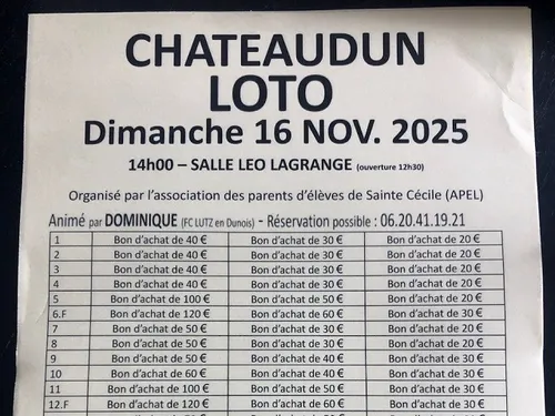 CHÂTEAUDUN - Loto de l'APEL Sainte-Cécile