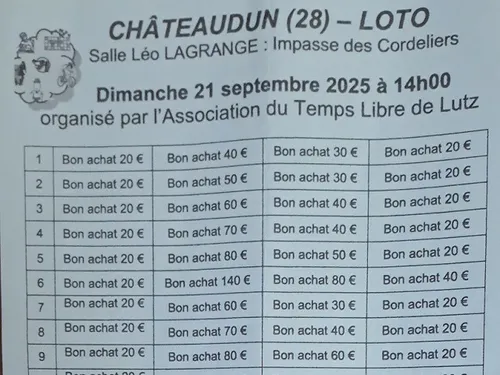 CHÂTEAUDUN - Loto de l'association du Temps Libre de Lutz