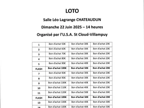 CHÂTEAUDUN - Loto de l'USA Saint-Cloud-Villampuy