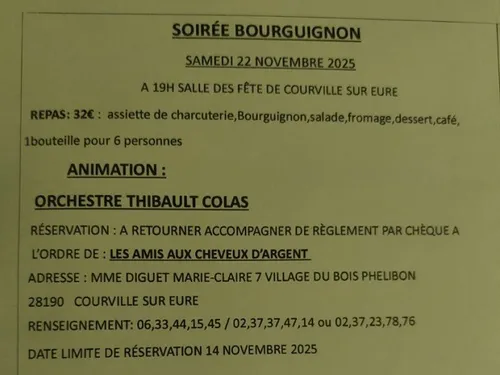 COURVILLE-SUR-EURE - Soirée Beaujolais des Amis aux Cheveux d'Argent