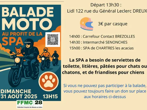 DREUX - Balade moto au profit de la SPA