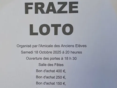 FRAZÉ - Loto de l'Amicale des Anciens Élèves