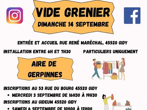 GIDY (45) - Vide-greniers du comité des fêtes