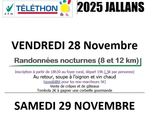 JALLANS - Concours de belote au profit du Téléthon