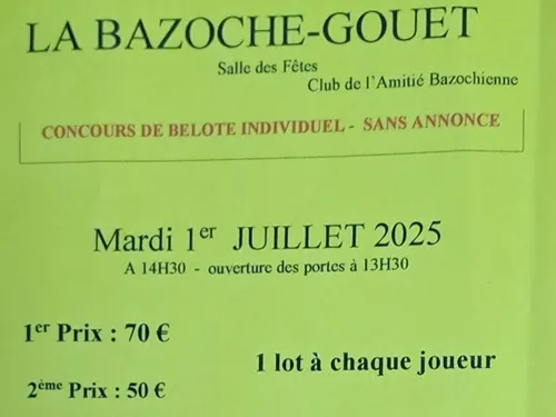 LA BAZOCHE-GOUËT - Concours de belote de l'Amitié Bazochienne