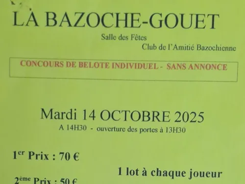 LA BAZOCHE-GOUËT - Concours de belote de l'Amitié Bazochienne