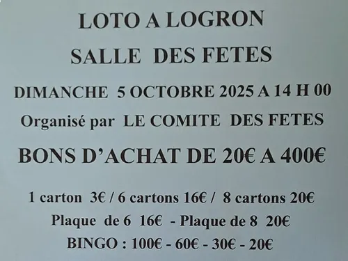 LOGRON - Loto du comité des fêtes