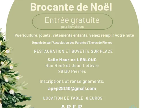 PIERRES - Brocante de Noël de l'APEP