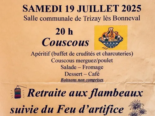 TRIZAY-LES-BONNEVAL - Fête Nationale : Repas et Feu d'artifice
