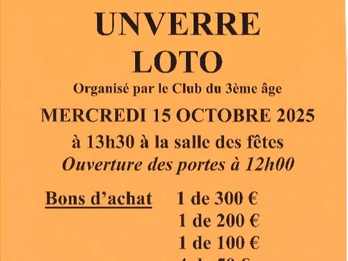 UNVERRE - Loto du club du 3e âge