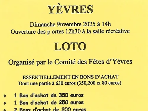 YÈVRES - Loto du comité des fêtes
