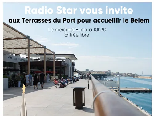 Venez accueillir le Belem aux Terrasses du Port à Marseille