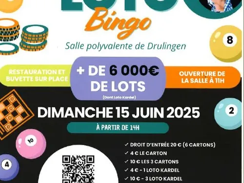 LOTO BINGO LE 15 JUIN A DRULINGEN