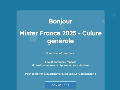 Mister France 2025 : passez le test de culture générale