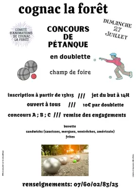 Concours de pétanque en doublette 