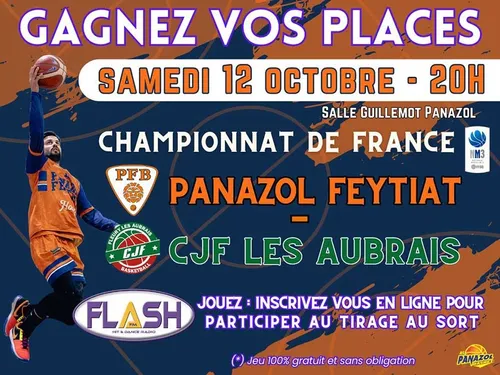 Gagnez vos places pour le match du Panazol Feytiat Basket - CJF Les...