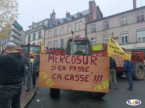 Haute-Vienne : Mobilisation des agriculteurs contre le Mercosur   
