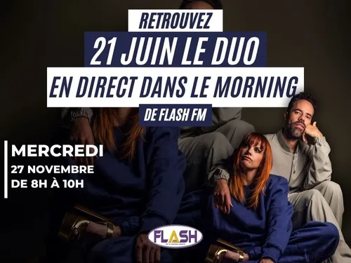 Le groupe 21 Juin Le Duo en direct dans le Morning de Flash FM !