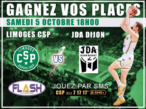 Gagnez vos places pour Limoges CSP - Dijon du 5 octobre 2024