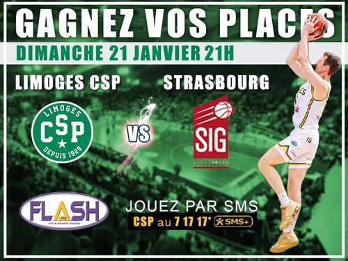 Gagnez vos places pour Limoges CSP / Strasbourg du 21 janvier 2024