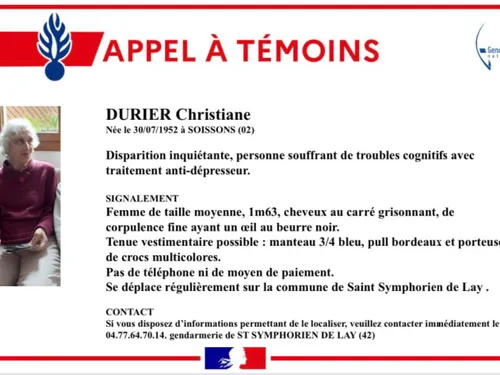Loire : fin de l'appel à témoins, la personne retrouvée saine et sauve