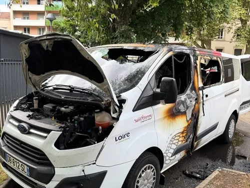 Le minibus du club de handball de Saint-Etienne métropole incendié