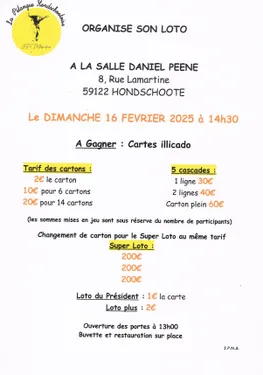 Loto le 16 février à Hondschoote 