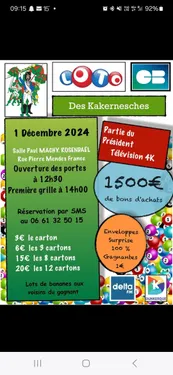 Loto des kakernesches le 1 décembre à Dunkerque 