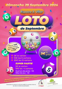 Loto le 29 septembre à Coudekerque-branche 