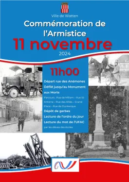 Commémoration de l'Armistice le 11 novembre à Watten