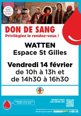 Collecte de sang WATTEN le 14 février