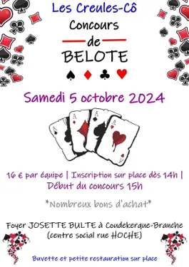 Concours de belote le 5 octobre à Coudekerque-Branche