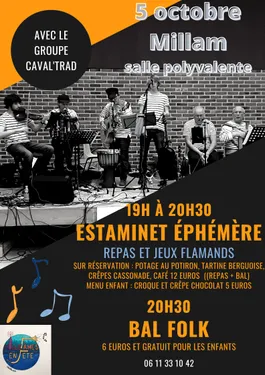 Estaminet éphémère et bal folk le 5 octobre à Millam