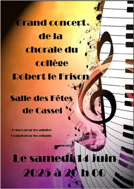 Grand concert de la chorale du collège Robert le Frison de Cassel