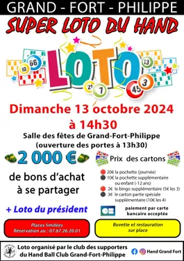 Loto le 13 octobre à Grand Fort Philippe