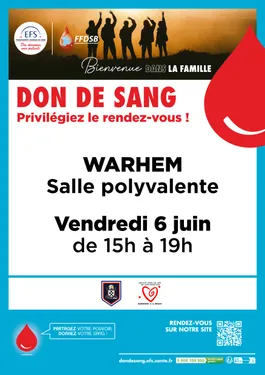 Don du sang à Warhem le 6 juin 