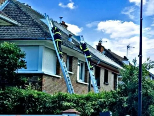 Les pompiers sauvent un petit chat ce mardi matin, à Bourbourg