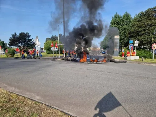 Nouvelle action de la CGT ArcelorMittal Dunkerque ce mercredi matin