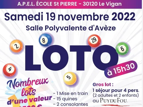 Loto à Avèze pour l'APEL de l'école St Pierre